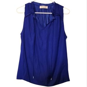 Impressions Soft Lightweight Royal Blue Sleeveless Blouse Size Small